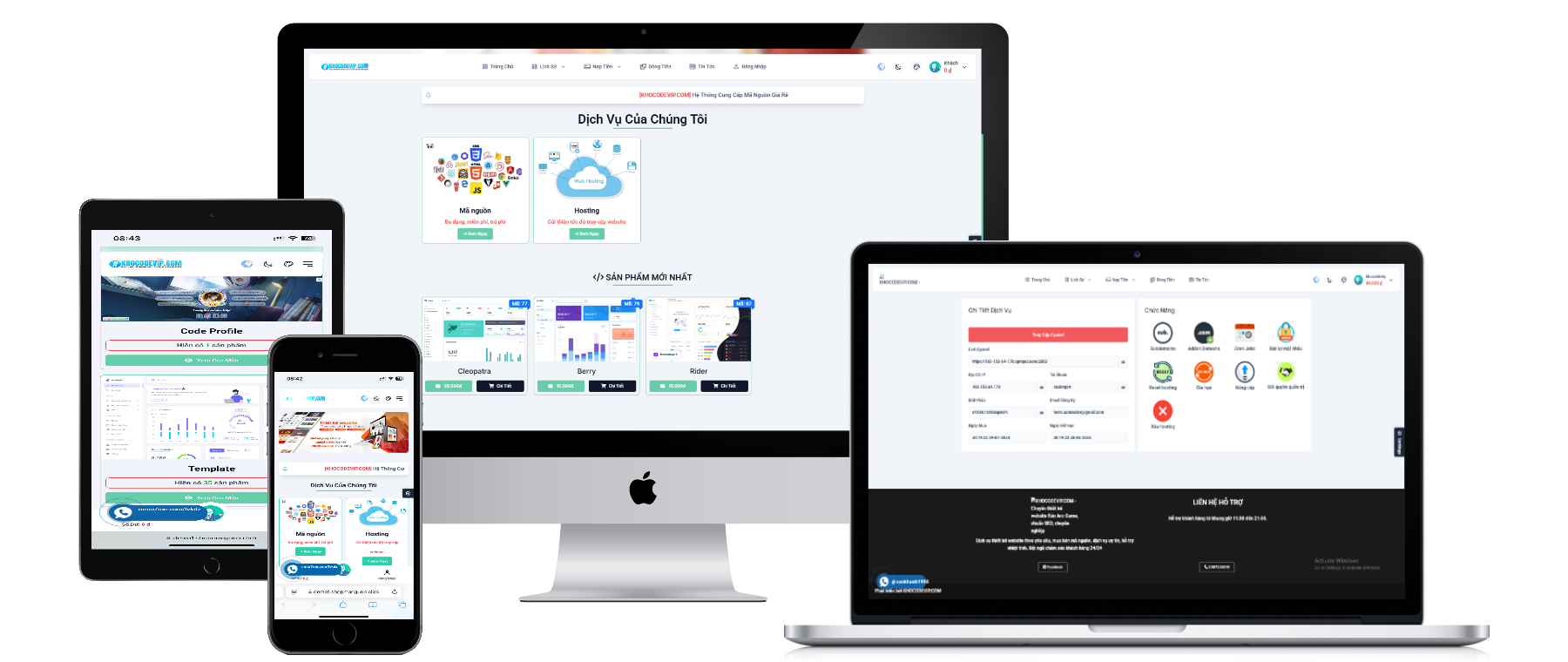 Code bán mã nguồn,hosting tự động,nạp tiền tự động