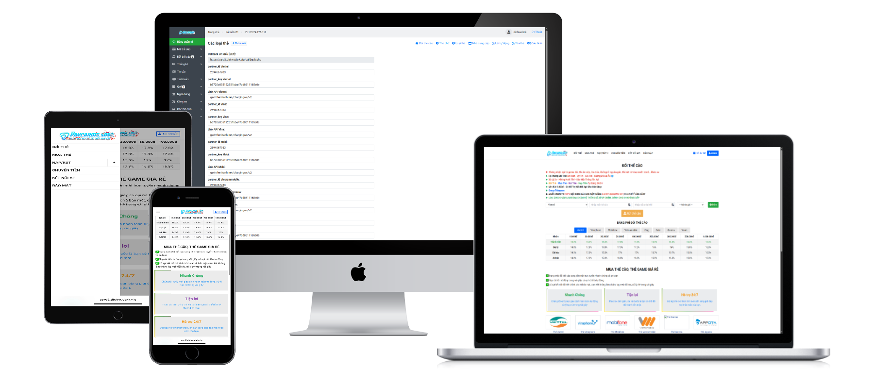 Code Tạo Web Gạch Thẻ Cào