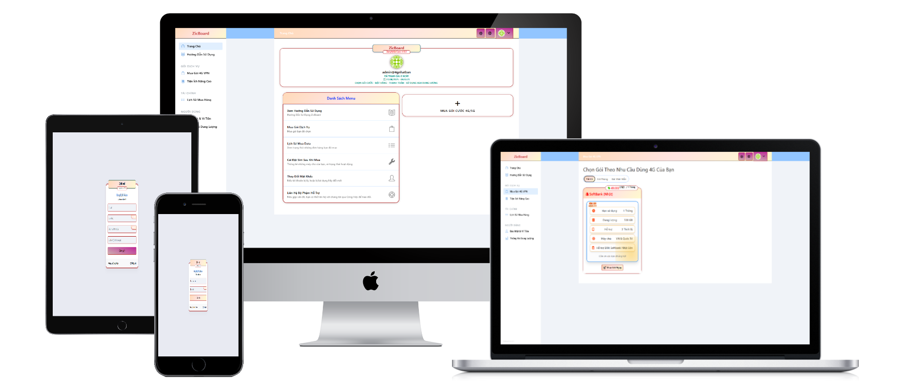 Code VPN Zicboard bán 4G