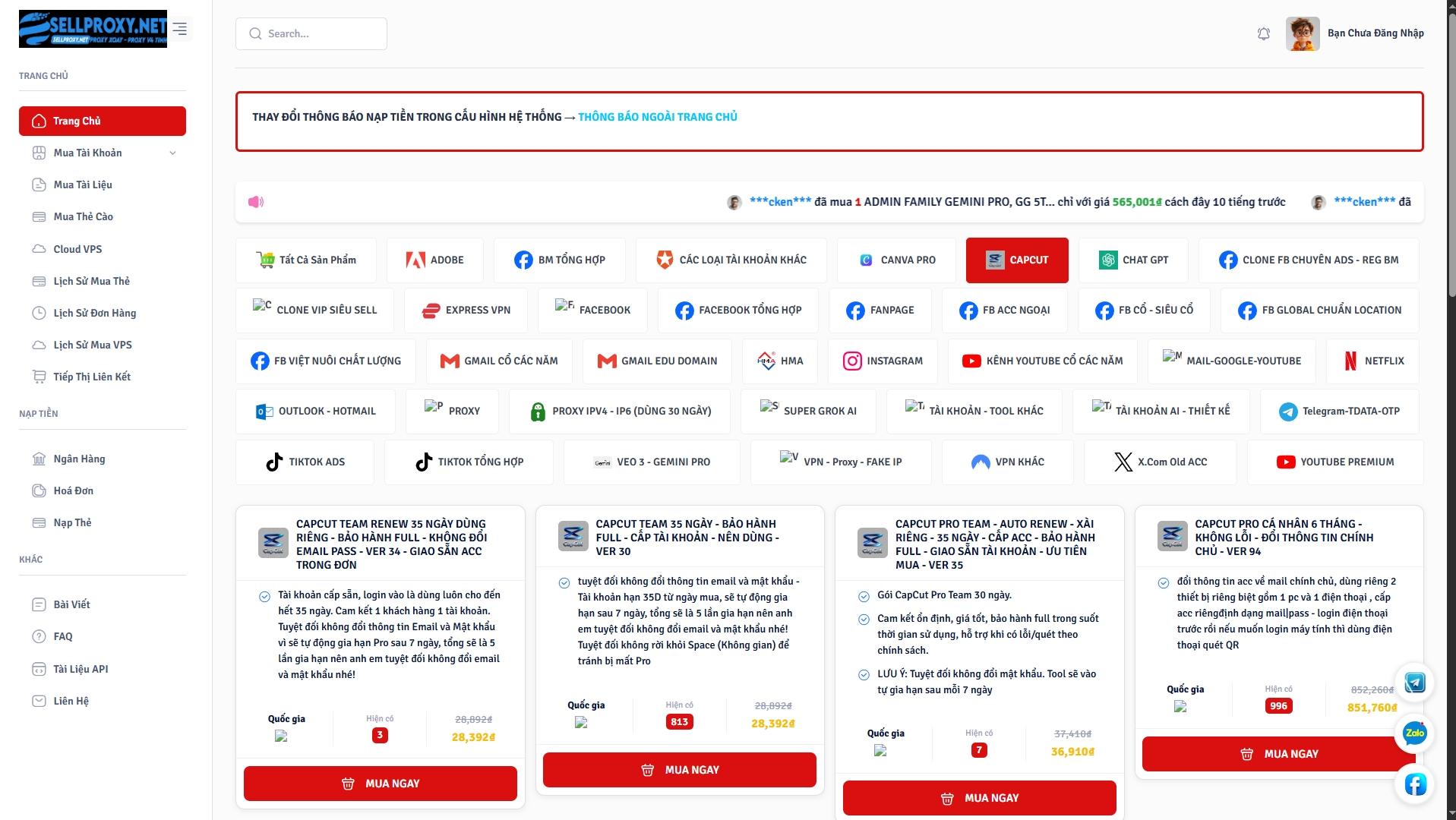 Shop clone V36 mới nhất