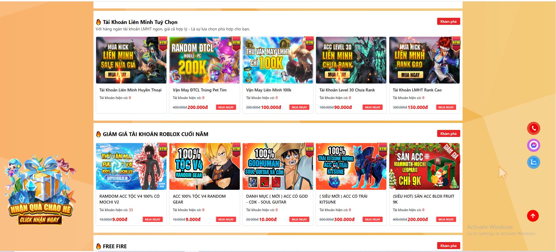 Code bán acc game đủ loại (muốn bán game nào thêm game đó), thẻ tự động qua card, atm